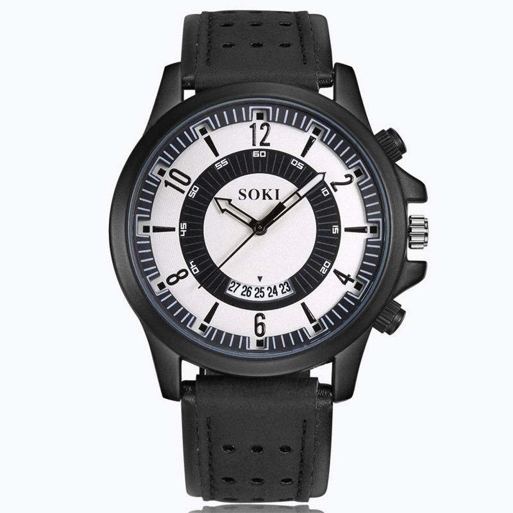 100pcs/lot Soki Stain Steel Watch For Men Classic Design Colorful Dail  Calendar Quartz Watch Nice Wrist Watch For Gentleman - Quartz Wristwatches  - AliExpress
